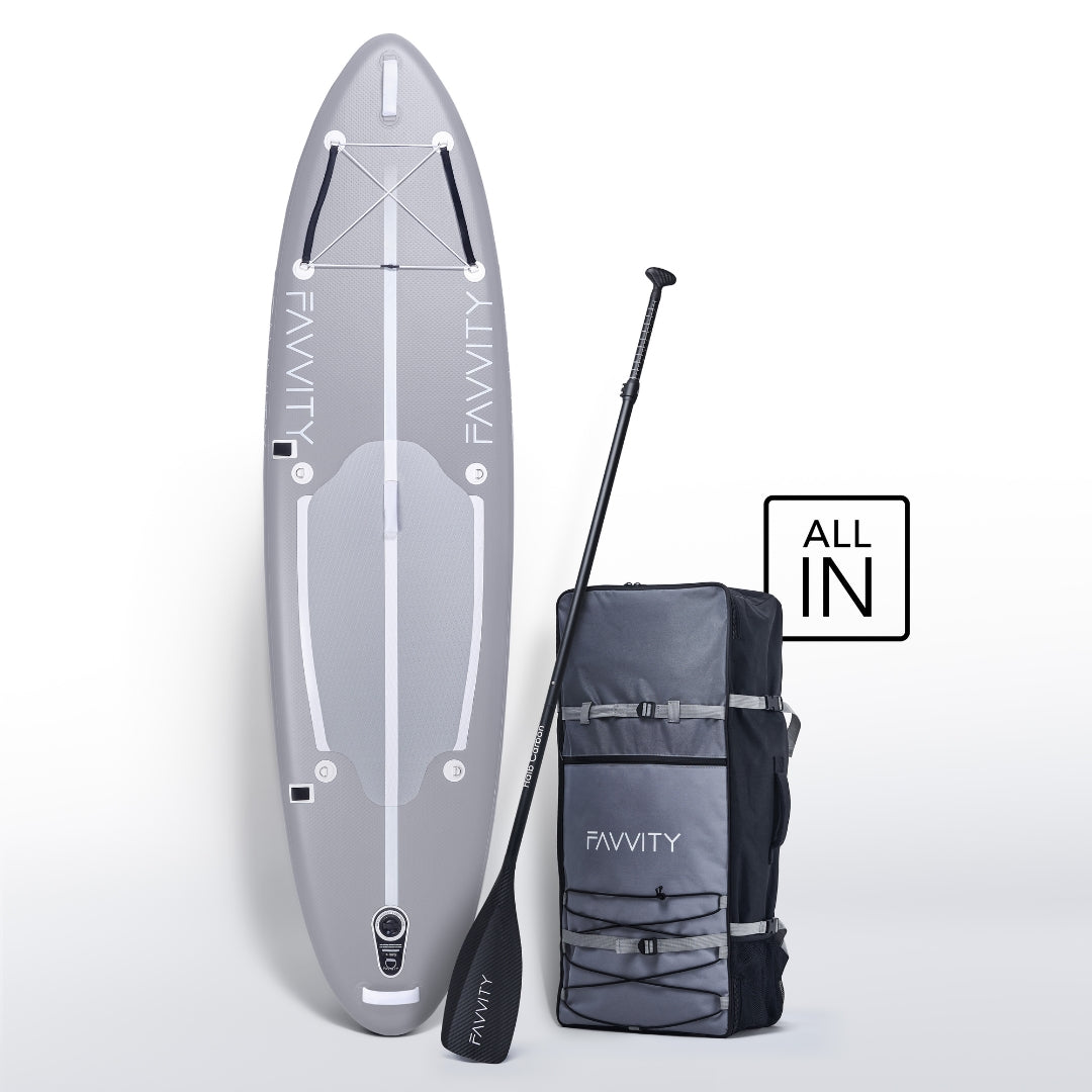 SUP Board Allrounder Comfort - Silbergrau - Stand Up Paddling Board