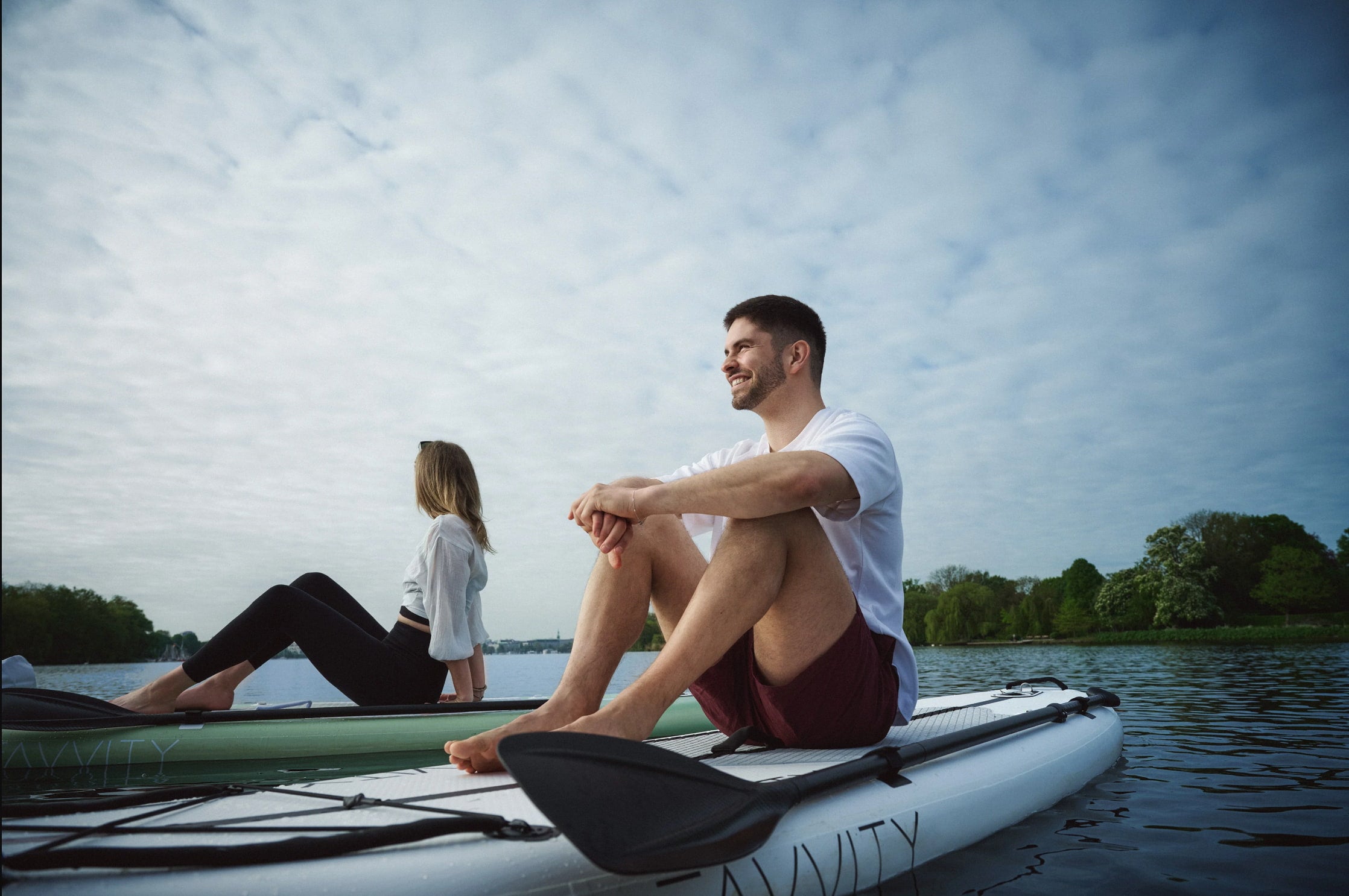 SUP fahren auf der Alster 